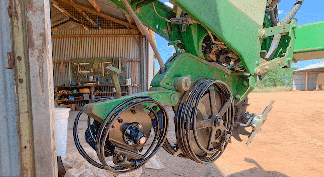 RYAN NT Coil Depth Gauge and closing wheels on John Deere planter